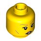 Minifig Head Elf-Girl, Medium Nougat Eyebrows, Cheek Lines and Lips Print [Hollow Stud]