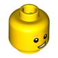 Minifig Head Rocket Boy, Dark Orange Eyebrows, Lopsided Open Grin Print