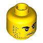 Minifig Head Roman Gladiator, Eyebrows and Stubble, Dark Tan Cheek Lines Print [Hollow Stud]