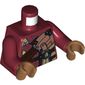 Torso Fur Collar, Copper Armor Panel with Dark Brown Straps Print, Dark Red Arms, Medium Nougat Hands