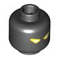 Minifig Head Stone Monster, Dual Sided, White Eyes with Yellow Outline / Sand Blue Electricity Print [Hollow Stud]