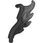 Wave / Flame Rounded Wing Shaped with Pin with Marbled Dark Bluish Gray Pattern