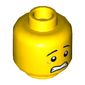 Minifig Head Chan Kong-Sang / Jia / Roby, Eyebrows, White Pupils, Scared / Lopside Smile Print