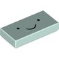 Tile 1 x 2 with Black Smile Print