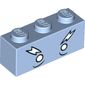 Brick 1 x 3 with White Eyes and Lighting Shaped Eyebrows (Ice King) Print