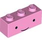 Brick 1 x 3 with Standard Smiling Face (Princess Bubblegum) Print