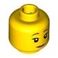 Minifig Head Veterinarian, Brown Eyebrows, Eyelashes, Bright Pink Lips Print