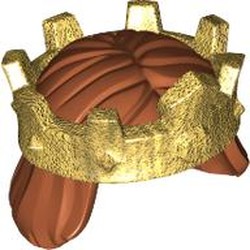 Hair and Crown, Mid-Length Straight with Gold Crown Print