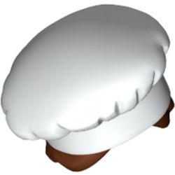 LEGO part MINI WIG,W/ HAT, NO. 2 in White