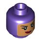 Minifig Head Batgirl, Dual Sided Balaclava with Medium Nougat Face, Crooked Smile / Scared Print [Hollow Stud]
