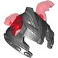 Helmet with Cheek Protection and 2 Trans-Red Snakes Pattern