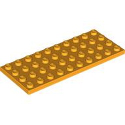LEGO part PLATE 4X10 in Flame Yellowish Orange/ Bright Light Orange