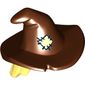 Hair and Hat, Floppy Witch Hat with Bright Light Yellow Hair and Tan Patch Print (Scarecrow)