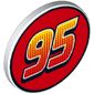 Road Sign Clip-on 2 x 2 Round with '95' Print