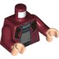 Torso Jacket, Dark Bluish Grey Shirt, Belt, Belt Buckle Print, Dark Red Arms, Light Nougat Hands