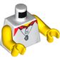 Torso Polo Shirt with Red Collar, Whistle and Red Lifeguard Float on Back Print, Yellow Arms and Hands