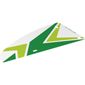 Sail, Triangular, 10 x 19 with Green and Lime Chevrons Print