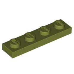 LEGO part 3710 Plate 1 x 4 in Olive Green
