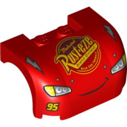 Vehicle Body, Wheel Arch / Mudguard 3 x 4 x 1 2/3 Curved with Front with Headlights, Grill and 'Rust-eze' Print (10730-1)