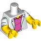 Torso, Dual Molded Arms, Jacket over Dark Pink Polo Shirt Print, White Sleeves Pattern, Yellow Arms and Hands