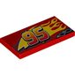 Tile 2 x 4 with Exhaust Pipes, '95' and Flames Print (Lightning McQueen)