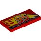 Tile 2 x 4 with Exhaust Pipes, '95' and Flames Print (Lightning McQueen)