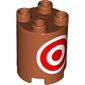 Duplo Brick Round 2 x 2 x 2 with Red and White Target Print