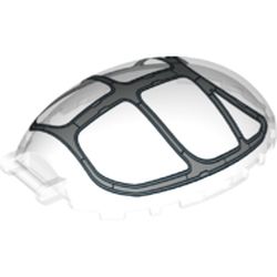 Windscreen 8 x 6 x 2 1/3 Bubble Canopy with Handle with Silver Frame, 6 Windows Print