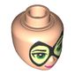 Minidoll Head with Thin Pointed Mask with Yellowish Green Lenses, Bright Green Eyes and Lips Print (Batgirl)