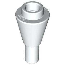LEGO part 11610 CONE 1X1 INVERTEDE W. SHAFT in White