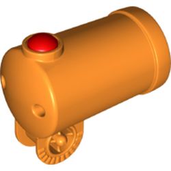 LEGO part CANNON W/ B CONNECTOR, NO. 1 in Bright Orange/ Orange