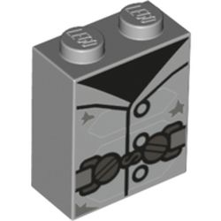 Brick 1 x 2 x 2 with Inside Stud Holder with Vest print