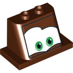 Windscreen 2 x 3 x 2 with 2 x 4 Base with Green Eyes on White Background, Right Brow Arched Print (Mater)
