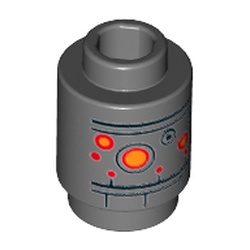 Brick Round 1 x 1 Open Stud with Droid Head Print