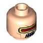 Minifig Head Mutant Leader, Gold and Red Visor, Open Mouth with Fangs Print [Hollow Stud]
