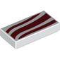 Tile 1 x 2 with Dark Red Waves (Scarf) Print