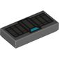 Tile 1 x 2 with Silver Rectangles and Medium Azure Trapezoid Print (Black Widow Cuff)