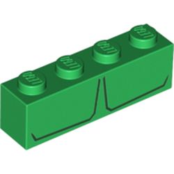 Brick 1 x 4 with 2 Black Stripes Print (Hulk Top Torso)
