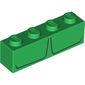 Brick 1 x 4 with 2 Black Stripes Print (Hulk Top Torso)