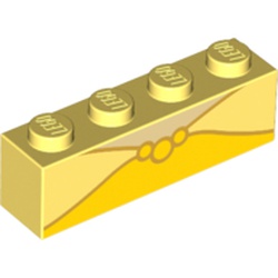 Brick 1 x 4 with Belle Dress print