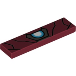 Tile 1 x 4 - Black Lines and Gray Clip Shape surrounding Blue and White Half Circle (Arc Reactor) Print
