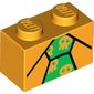 Brick 1 x 2 with Tie with Skulls Print