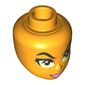 Minidoll Head with Raised Eyebrows, Yellowish Green Eyes and Dark Pink Lips Print
