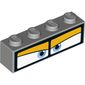 Brick 1 x 4 with Blue Eyes In Black Frame print