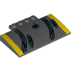 Slope Curved 5 x 8 x 2/3 with Oil stain and Tire Marks print