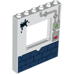 Panel 1 x 6 x 6 with Window with Oil Stain, Brick Wall and Garage Door Buttons print
