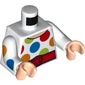 Torso Large Multi-Color Polka Dots, White Arms with Large Multi-Color Polka Dots Print, Light Nougat Hands