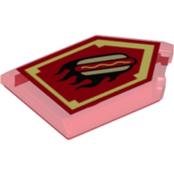 Tile Special 2 x 3 Pentagonal with Nexo Power Shield Print - Burnt Hot Dog