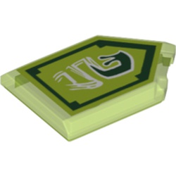 Tile Special 2 x 3 Pentagonal with Nexo Power Shield Print - Slime Slugs