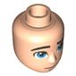 Minidoll Head Male with Blue Eyes, Black Eyebrows and Smirk Print (The Flash)